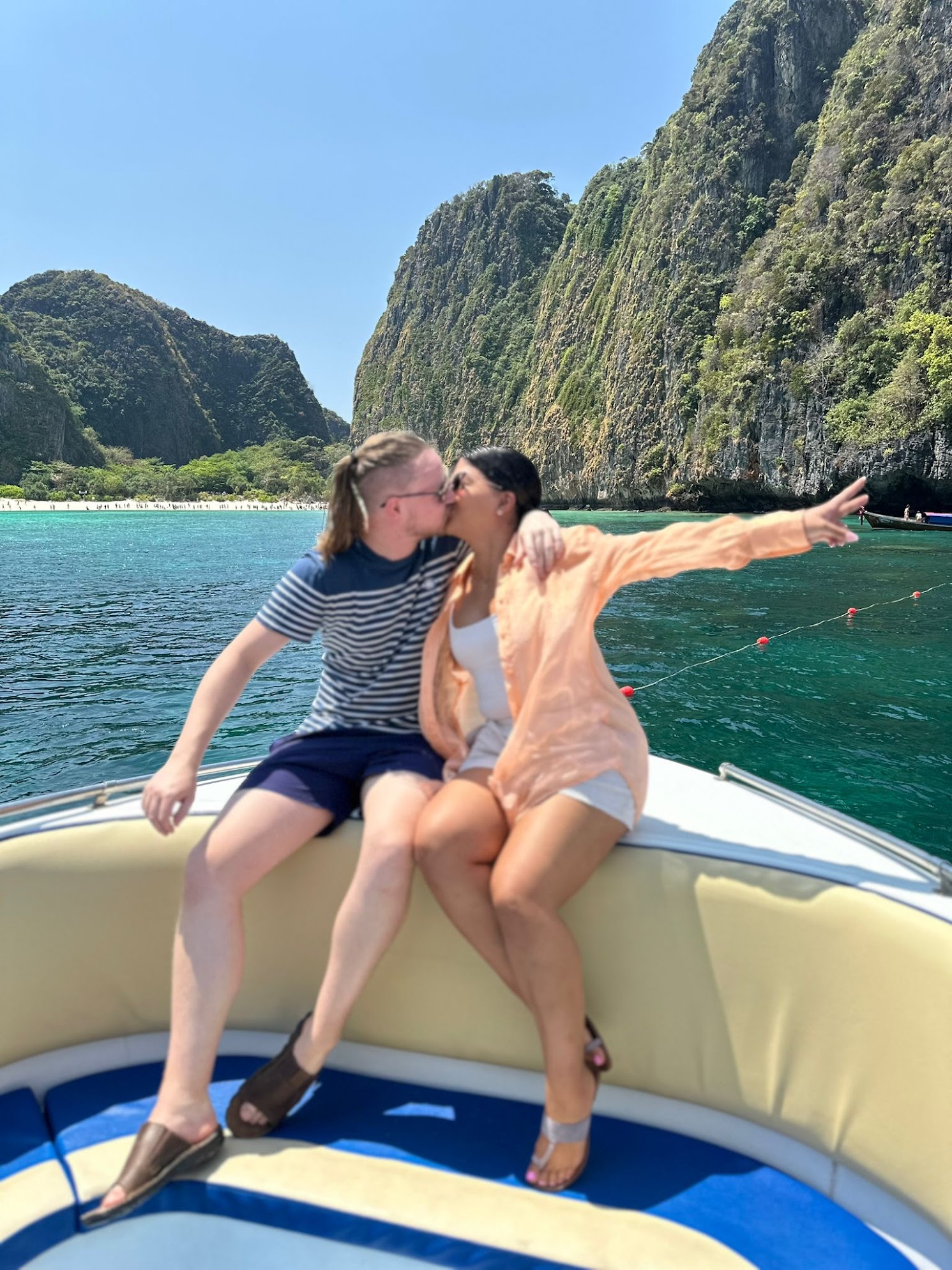 Sandy and Darsh on holiday